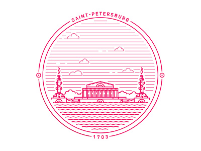 Saint Petersburg badge II badge banner circle crest line logo mark saintpetersburg stamp symbol