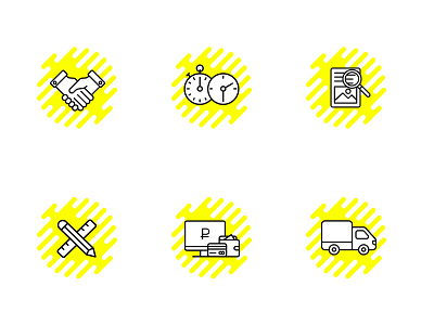 icons business check delivery icons payment templates trust yellow