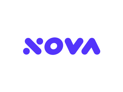 Nova logo logotype nova percent round
