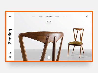 Daily UI #003 / Landing Page 1950 above the fold chair dailyui dailyui 003 figma first screen furniture header landing page seating site ui vintage