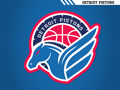 Detroit Pistons basketball detroit detroit pistons matthew mcelroy pegasus pistons sports logos