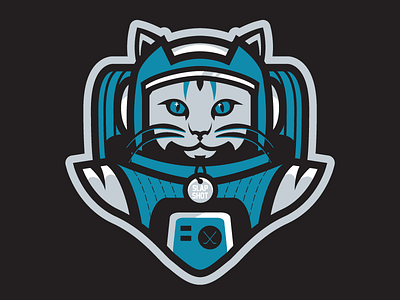 Meowstronaut cat hockey logo nasa space