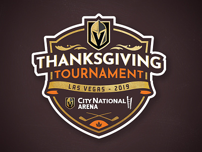 Vegas Golden Knights Thanksgiving Tournament Logo hockey illustration logo design logo designs sports tournament vegas golden knights youth sports