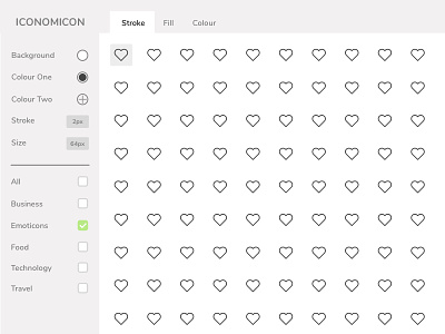 Iconomicon design development filtering icon icon library icons interface menu website