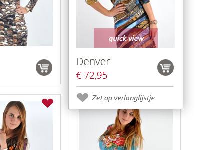 Shop product hover