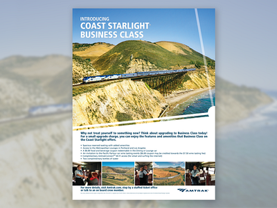 Amtrak Coast Starlight Business Class advertising amtrak graphic design marketing out of home point of purchase print design transportation typography