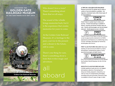 Golden Gate Railroad Museum Guidebook branding copywriting design graphic design marketing museum non profit photographer print design railroad