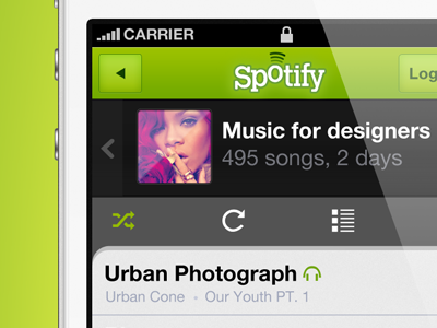 Spotify iphone spotify ui