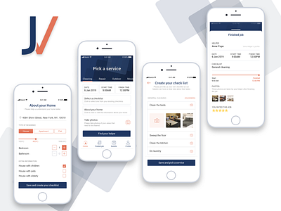JUVI app app design booking clean design home app illustration logo mobile app service app service design ui ux