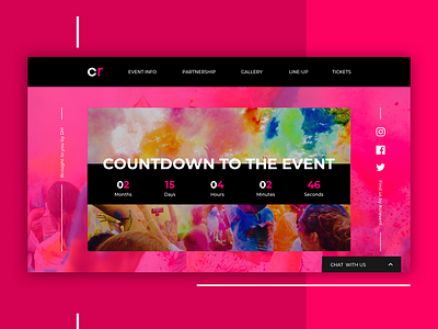 Color Run Event Landing Page Concept chat color communication countdown design event landing page landingpage lifestyle pink social media ui ui design web design webdesign website