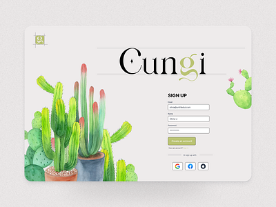 Cungi - Sign Up branding clean design graphic design illustration logo minimal typography ui ux vector