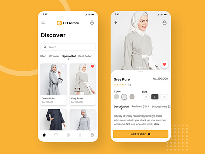 Hefastore Online Shop UI Design