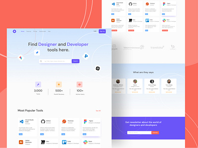 Sharing Tools For Designer & Developer - Landing Page gradient hero section illustration landing design landing page design ui design uidesign uiux web ui webdesign