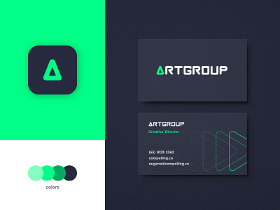 logo design ''Artgroup'' card green group illustration logo logotype trend ui