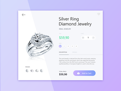 Ring Details Page grapic design jewelery ui ux web design