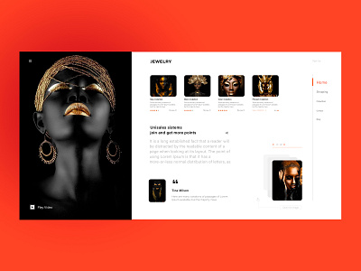 Jewelry Web Page Design black cart design photoshop style frame ui ux web app web deisgn