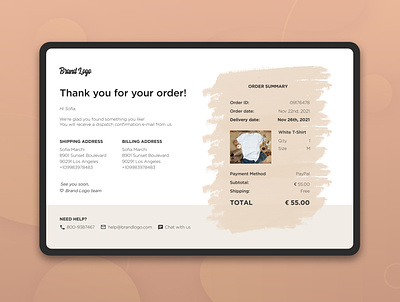 Daily UI #17 - Email Receipt dailyui dailyuichallenge e commerce email receipt order confirmation