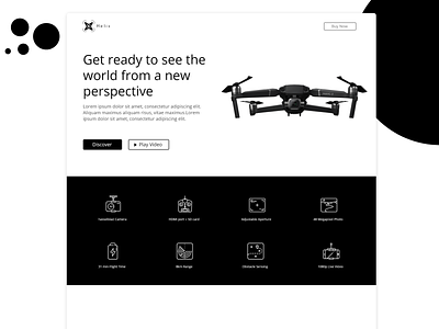 Single Product Funnel Landing Page - Adobe Xd Free Template adobe xd black and white template conversion rate optimisation design ebuildix website builder free download adobe xd free template funnel landing page growth hacking minimalist design single product sale web design