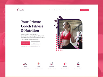 Nutrifit Landing Page/Funnel Adobe Xd Free Template adobe xd coaching template design inspiration ebuildix website builder fitness template free download xd free template growth funnel growth hacking landing page landing page design minimalist design website design inspiration yoga template