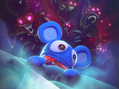Laladie teaser poster .001 3d horror illustration iphone game laladie lullaby monsters poster