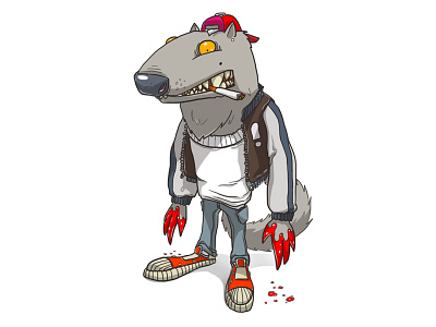 Toon Werewolf blood cartoon character horror werewolf wolf