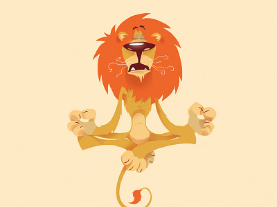 Stop Lion animal cartoon illustration lion nestle orange