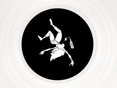 GIRL | vinyl sticker alcohol black cartoon flying girl illustration music nude sticker vinyl white