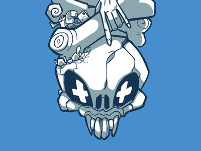 T-Shirt Skull bones cross death design hand skull t shirt tshirt