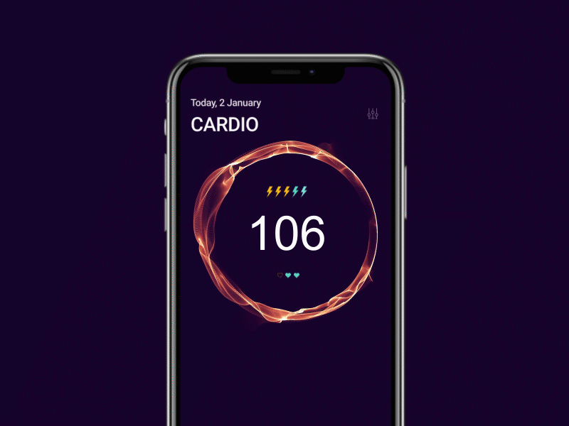 Energy, Workout, Heart Rate - Health Tracking app design ui ux