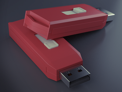USB Flash Drive 3d 3ds max drive flash max plastic red render stick thumb thumbstick usb vray