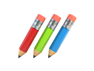 Pencils 3d illustration