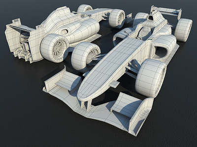 F1 Race Car -update 3d 3ds max car clay f1 formula formula 1 formula one model one render vray wing