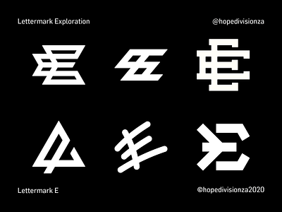 Lettermark E branding design icon logo typography vector