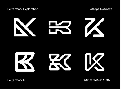 Lettermark K branding design icon logo typography vector