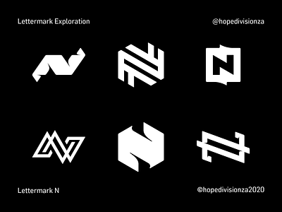 Lettermark N branding design icon logo typography vector