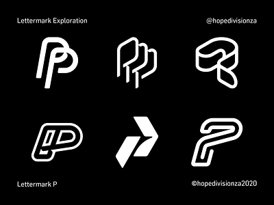 Lettermark P branding design icon logo typography vector