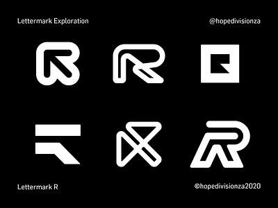 Lettermark R branding design icon logo typography vector