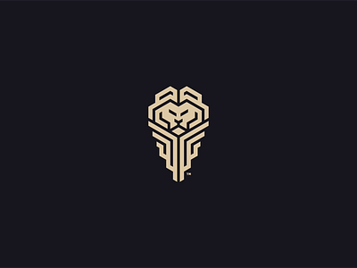 lion mark icon logo vector