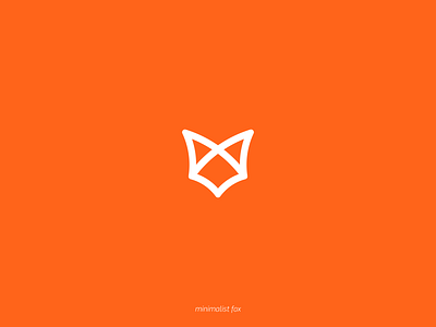 bold minimalist fox design icon logo vector