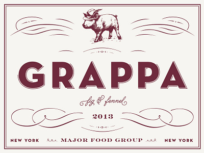 MFG Holiday Gift grappa holiday label packaging restaurant