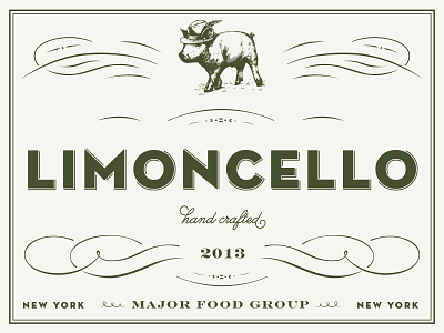 MFG Holiday holiday label limoncello packaging restaurant