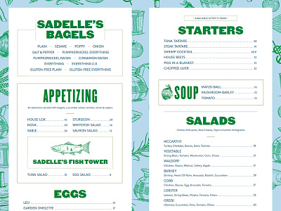 Sadelle's menu sadelles type