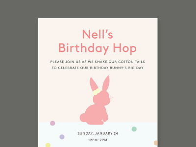 Nell birthday bunny invitation party