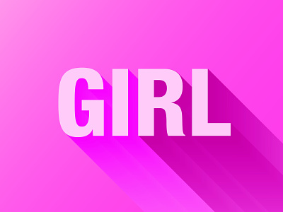 Girl 3d design girl illustration illustrator long shadow pink typography