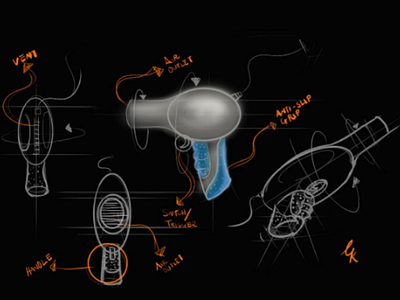 Hair dryer car design id industrialdesign productdesign sketch sketchup