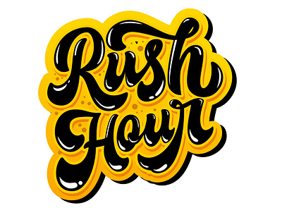 Rush Hour Lettering badges branding design handletter handlettering illustration letter lettering