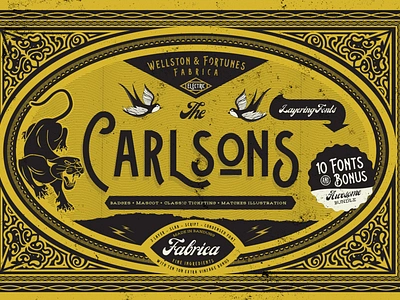 Carlsons (10 Fonts + Bonus) beer classic flat illustration font font bundle illustration logo packaging type typo typographic vector vintage vintage font