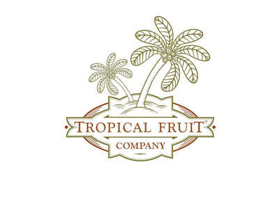 Tropical Fruit Company illustration logo typography