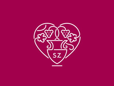 Szekszard wineyard illustration logo