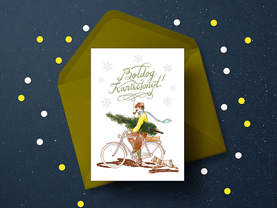 Christmas Greeting Card design graphic design illustration typography water color